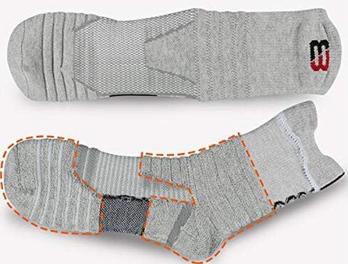 Kisgyst جوارب رياضية مضغوطة للرجال بطول الكاحل للركض، جوارب تدريب مبطنة لكرة السلة، 3 أزواج in Kuwait