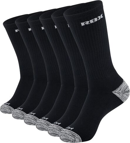 جوارب RBX Activewear للرجال مكونة من 6 قطع، جوارب دائرية من مزيج القطن الماص للرطوبة، عبوة متعددة، للجنسين in Saudi Arabia