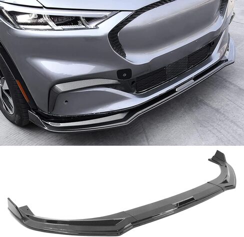 مقسم الشفاه الأمامي FREEMOTOR802، يناسب 2021-2024 Ford Mustang Mach-E (باستثناء GT)، IKON Style Gloss Black PP 3 قطع Air Dam Chin Spoiler Underbody Front Lip Spoiler Lower Guard Protector in Saudi Arabia