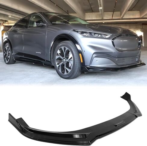 FREEMOTOR802 Front Bumper Lip Splitter, Fits 2021-2024 Ford Mustang Mach-E (Except GT), IKON Style Gloss Black PP 3PCS Air Dam Chin Spoiler Underbody Front Lip Spoiler Lower Guard Protector in Saudi Arabia