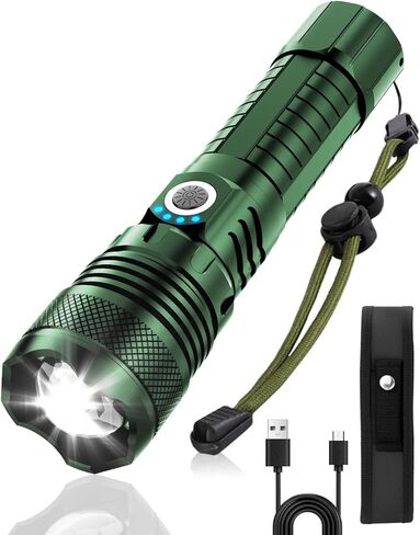 Victoper LED Flashlight 2 Pack Red, Bright 2000 Lumens Tactical Flashlights High Lumens with 5 Modes, Waterproof Zoomable Flash Light for Outdoor, Gifts for New Year 2025 Camping Essentials Gear in Saudi Arabia