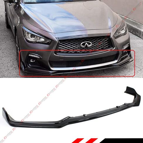 3 Pieces Style Glossy Black Front Bumper Lip Spoiler Splitter Compatible for 2018-2020 Infiniti Q50 Sport Model in Kuwait