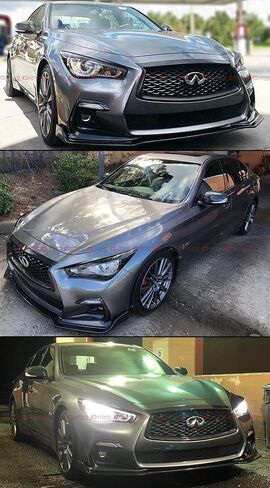 3 Pieces Style Glossy Black Front Bumper Lip Spoiler Splitter Compatible for 2018-2020 Infiniti Q50 Sport Model in Kuwait