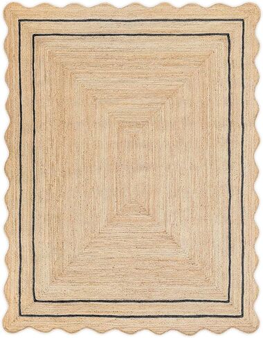 Wave Jute Rug Classic Quality Scalloped Hand Woven Boho Entryway Farmhouse Home Decor Runner Rug in Saudi Arabia