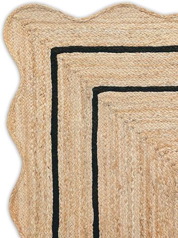 Wave Jute Rug Classic Quality Scalloped Hand Woven Boho Entryway Farmhouse Home Decor Runner Rug in Saudi Arabia