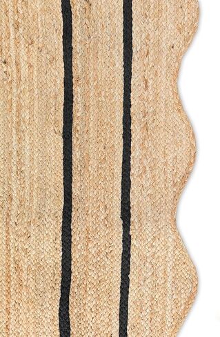 Wave Jute Rug Classic Quality Scalloped Hand Woven Boho Entryway Farmhouse Home Decor Runner Rug in Saudi Arabia