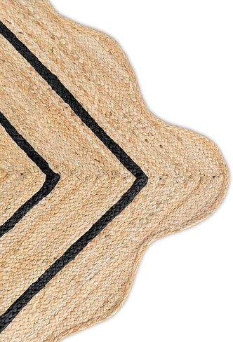 Wave Jute Rug Classic Quality Scalloped Hand Woven Boho Entryway Farmhouse Home Decor Runner Rug in Saudi Arabia
