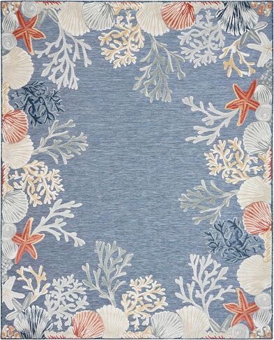 Nourison Home Suncoast Denim Multi 7'10" x 9'10" Area Rug - Easy Clean, Non Shedding, Bed Room, Living Room, Dining Room, Kitchen (8' x 10') in Saudi Arabia
