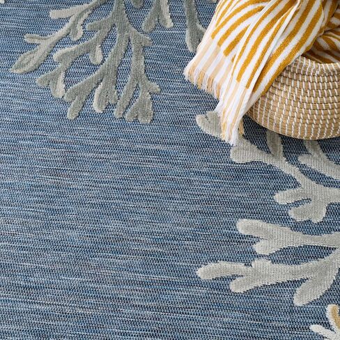 Nourison Home Suncoast Denim Multi 7'10" x 9'10" Area Rug - Easy Clean, Non Shedding, Bed Room, Living Room, Dining Room, Kitchen (8' x 10') in Saudi Arabia