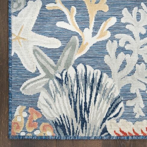 Nourison Home Suncoast Denim Multi 7'10" x 9'10" Area Rug - Easy Clean, Non Shedding, Bed Room, Living Room, Dining Room, Kitchen (8' x 10') in Saudi Arabia