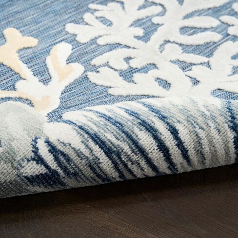 Nourison Home Suncoast Denim Multi 7'10" x 9'10" Area Rug - Easy Clean, Non Shedding, Bed Room, Living Room, Dining Room, Kitchen (8' x 10') in Saudi Arabia