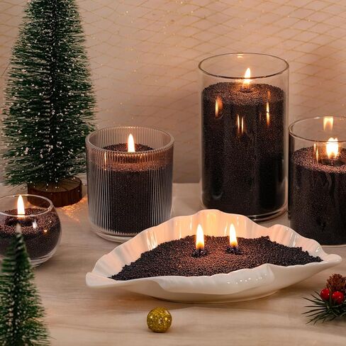 LAMORGIFT 8LB Candle Sand- White Candle Beads, Sand Wax, Pearled Candles with Wicks (50 Pcs) & Wooden Spoons, Sand Candles Unscented for Powder Candle Making, Candle Refill Kit in Saudi Arabia