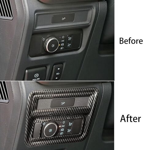 Keptrim for 2021 2022 2023 2024 2025 Ford F-150 ABS Carbon Fiber Side Console Headlight Switch Button Panel Trim, 1pc in Kuwait