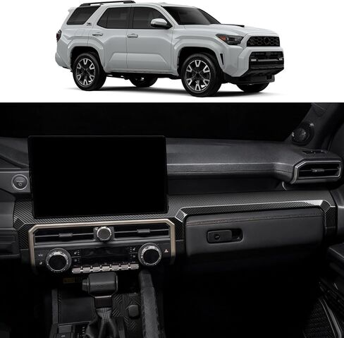 Center Console Instrument Panel Trim for 2024 2025 2026 Toyota 4Runner & Tacoma Central Control Decorative Strip Interior Upgrade Protection Modification Accessories (Wood Grain) in Kuwait
