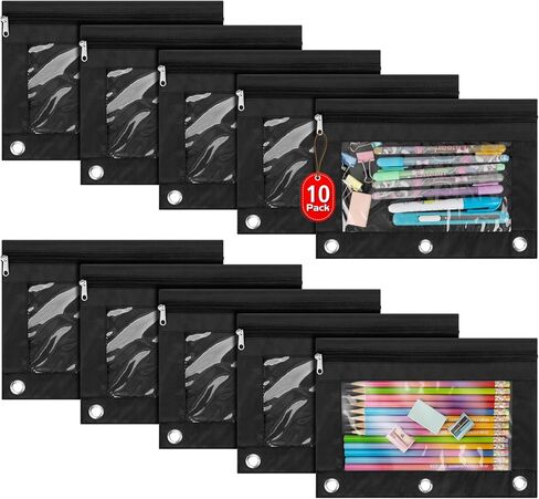 40Pcs Pencil Pouch Colorful Pencil Pouch for 3 Ring Binder for Students Pencil Pouch with Zipper, 3 Ring Binder Pencil Pouch Bags for Classroom Bulk Pencil Case Pencil Box in Saudi Arabia