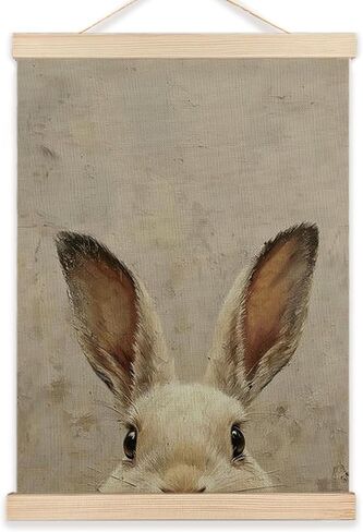 LZYRF Bunny Nursery Wall Art Poster Framed, Rustic Cottagecore Rabbit Kids Decor Family Prints Canvas Prints Wall Decor for Toddler Kids Girls Bedroom Dorm Nursery Playroom, 12x16 Inch in Saudi Arabia