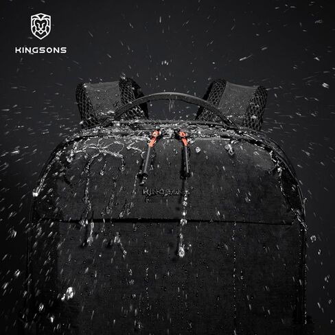حقيبة ظهر Kingsons Urban خفيفة الوزن مقاومة للماء - حجرة كمبيوتر محمول مقاس 15.6 بوصة، وصول سريع، مريحة، 22.5 لتر (التنقل/السفر/الكلية/الحمل اليومي) (هدايا للرجال والنساء) (KS25055-Black-US-1) in Kuwait