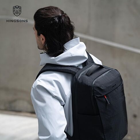 حقيبة ظهر Kingsons Urban خفيفة الوزن مقاومة للماء - حجرة كمبيوتر محمول مقاس 15.6 بوصة، وصول سريع، مريحة، 22.5 لتر (التنقل/السفر/الكلية/الحمل اليومي) (هدايا للرجال والنساء) (KS25055-Black-US-1) in Kuwait
