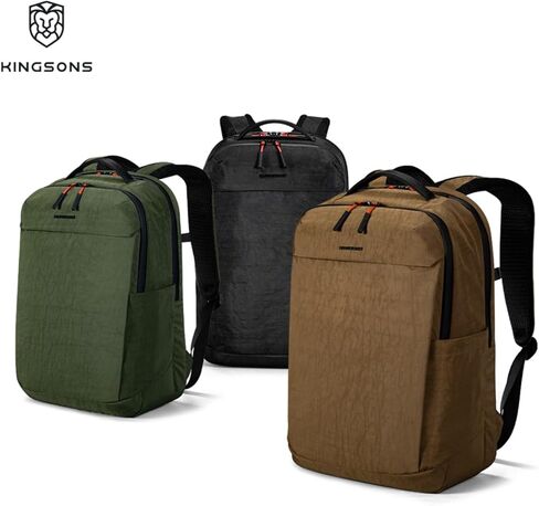 حقيبة ظهر Kingsons Urban خفيفة الوزن مقاومة للماء - حجرة كمبيوتر محمول مقاس 15.6 بوصة، وصول سريع، مريحة، 22.5 لتر (التنقل/السفر/الكلية/الحمل اليومي) (هدايا للرجال والنساء) (KS25055-Black-US-1) in Kuwait