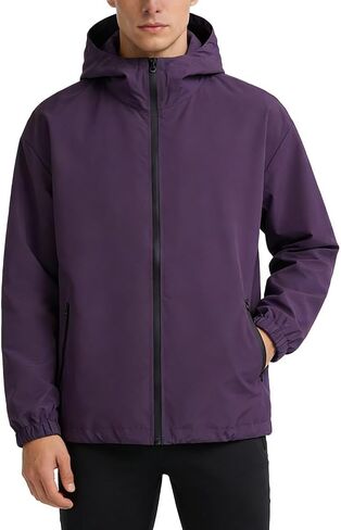 Men Women Fashion Lightweight Rain Jacket Hooded Waterproof Windbreaker in Saudi Arabia