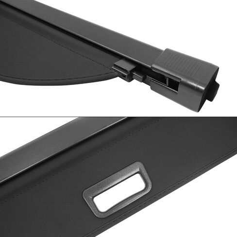 FREEMOTOR802 Rear Cargo Cover, Fits 2007-2016 Jeep Compass & 2007-2017 Jeep Patriot, V2 Black Vinyl + Aluminum Rod Retractable Trunk Cover Luggage Security Privacy Shield Shade Interior Accessories in Kuwait