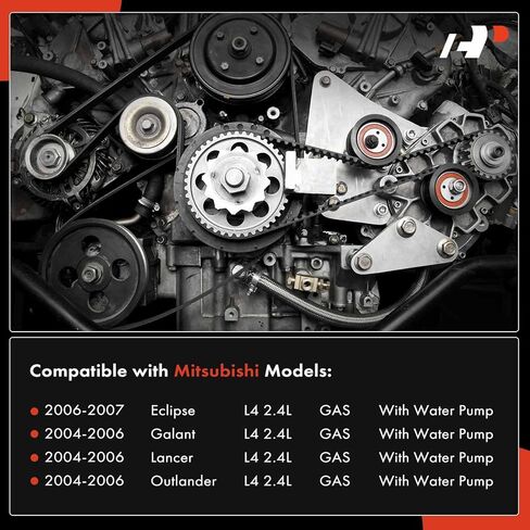 A-Premium Engine Timing Belt Kit with Water Pump Compatible with Mitsubishi Outlander 2004-2006, Lancer 2004-2006, Eclipse 2006-2007, Galant 2004-2006 - 2.4L in Saudi Arabia