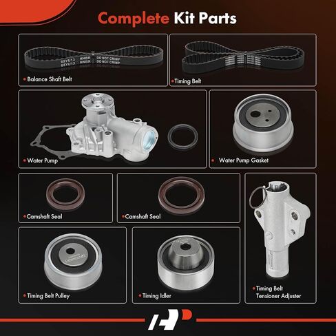 A-Premium Engine Timing Belt Kit with Water Pump Compatible with Mitsubishi Outlander 2004-2006, Lancer 2004-2006, Eclipse 2006-2007, Galant 2004-2006 - 2.4L in Saudi Arabia