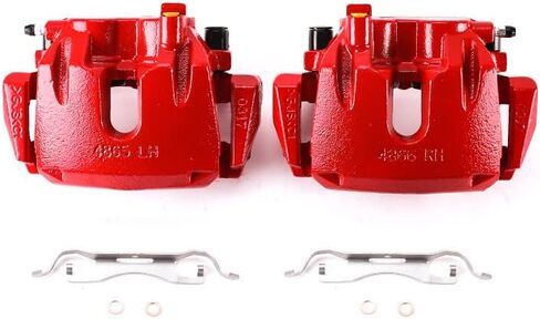 Power Stop Front S5296A Pair of High-Temp Red Powder Coated Calipers For Dodge Durango 2011-2017, Jeep Grand Cherokee 2011-2017 [Model Specific] in Saudi Arabia