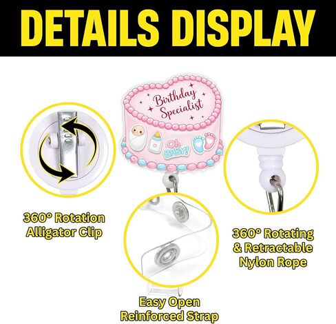 Birthday Specialist Shaker Badge Reel Labor Delivery Nurse ID Holder, Baby Birth Shaker Badge Nurse Badge Reel Funny Ob Nursing Badge Clip LPN CNA RN Medical ID Card Accessories for Work in Kuwait