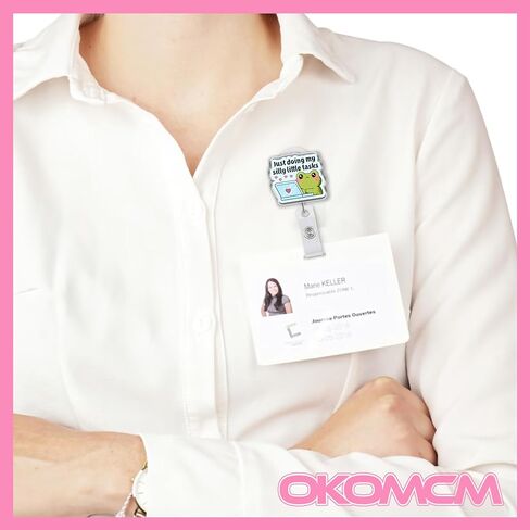 بكرات شارات قابلة للسحب من Just Doing My Silly Little Tasks، مقاس ضفدع لطيف مقاس 2 بوصة، مشبك حزام من الأكريليك، حبل شارة، إكسسوارات حيوانات مضحكة، هدايا DIY لصديق زملاء العمل in Kuwait