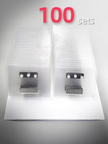 حامل شارة الاسم المغناطيسي بريسمايت 3x4، علامات الاسم المغناطيسية مع إدراجات قابلة للطباعة بالليزر/النافثة للحبر، 100 حزمة in Kuwait