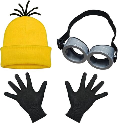 3-Piece Halloween Costume Accessory Set - Goggles, Beanie, Black Gloves - Fun Costume for Parties, Cosplay, Adult Trick-or-Treat in Saudi Arabia