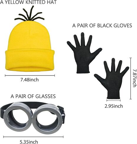 3-Piece Halloween Costume Accessory Set - Goggles, Beanie, Black Gloves - Fun Costume for Parties, Cosplay, Adult Trick-or-Treat in Saudi Arabia