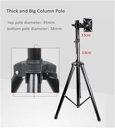 DL-ST100 10"-27" TV Tripod Floor Standing LCD Monitor Stand Height Adjustable 180cm 150cm 120cm 360 Degree Swivel Tilt Rotate Steel in Saudi Arabia