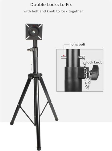 DL-ST100 10"-27" TV Tripod Floor Standing LCD Monitor Stand Height Adjustable 180cm 150cm 120cm 360 Degree Swivel Tilt Rotate Steel in Saudi Arabia