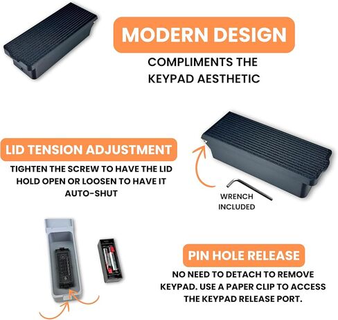 حاوية لوحة المفاتيح لشركة August/Yale & Wyze Lock Keypad - مقاومة للطقس ، مساكن خارجية مغلقة بالكامل مع قفل مغناطيسي (رمادي) in Kuwait