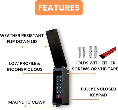 حاوية لوحة المفاتيح لشركة August/Yale & Wyze Lock Keypad - مقاومة للطقس ، مساكن خارجية مغلقة بالكامل مع قفل مغناطيسي (رمادي) in Kuwait