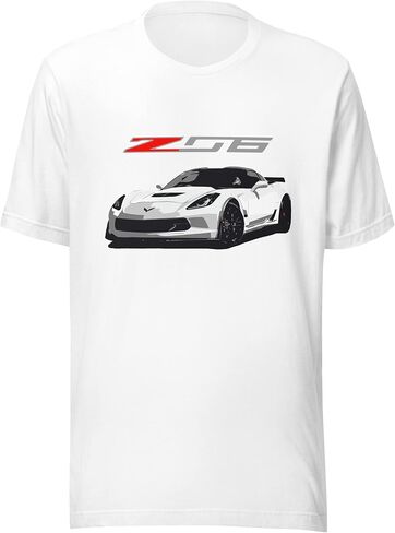 White Z06 C7 Vette Owner Custom Car Club Show Graphic T-Shirt | Car Enthusiast Gift in Saudi Arabia
