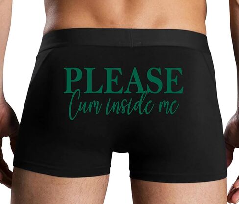 Knaughty Knickers Please Cum Inside Me Bareback Breed Me Cream Pie Cumslut Black Mens Boxer Brief Sexy Adult Design in Kuwait