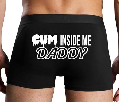 Knaughty Knickers Cum Inside Me Daddy DDLG DDLB Age Play Cumslut Black Mens Boxer Brief Sexy Adult Design in Kuwait