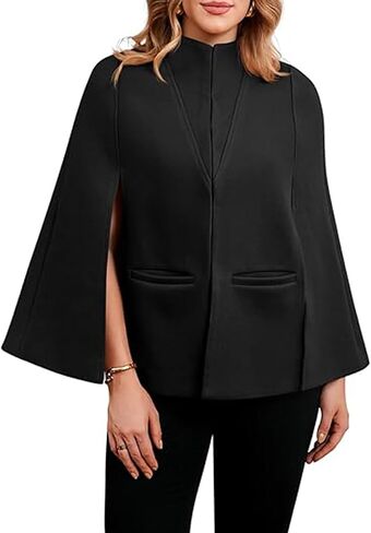 معطف Raboolion النسائي للخريف بأكمام طويلة وأكمام قصيرة، كاجوال، ياقة واقفة، زر مخفي، إغلاق، معطف البازلاء in Kuwait