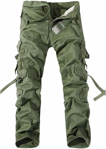 KEHAIOO Military Tactical Pants, Men Multi-Pocket Washed Overalls, Loose Cotton Pants, Male Cargo Trousers in Saudi Arabia