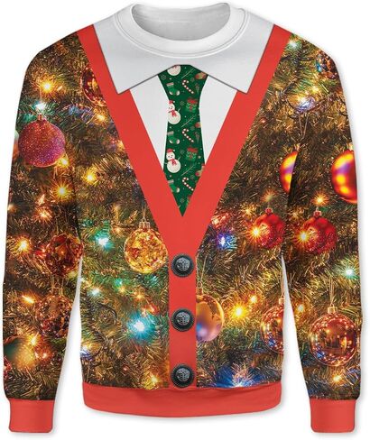 سترة رعاة البقر مطبوعة بالكامل لعيد الميلاد - سترة عيد الميلاد القبيحة المزيفة in Kuwait