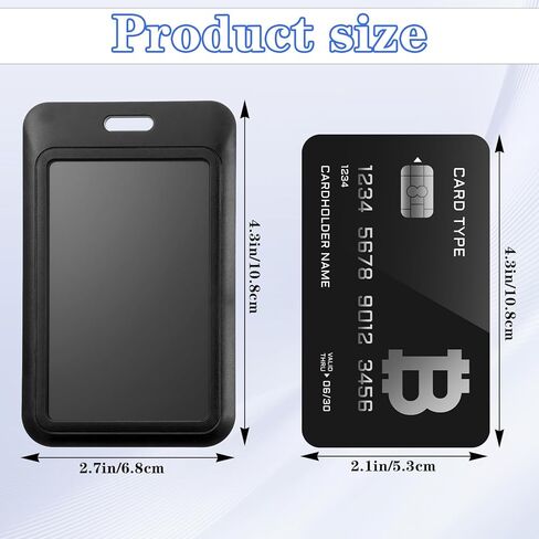 40 Pack Black Hard Plastic ID Badge Holder with Clear Window, Vertical Name Tag Card Holder, Sliding Card Case Protector for ID Credit Cards Proximity Key Cards Passes in Kuwait