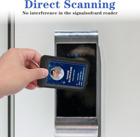 40 Pack Black Hard Plastic ID Badge Holder with Clear Window, Vertical Name Tag Card Holder, Sliding Card Case Protector for ID Credit Cards Proximity Key Cards Passes in Kuwait