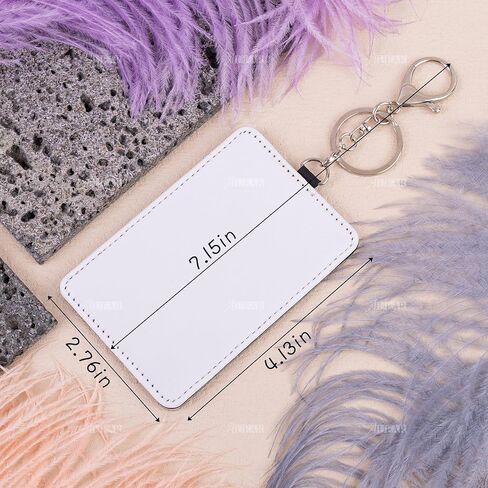 AUEAR, 6 Pack Sublimation Leather Badge Holder Set Work Card ID Sleeves with Keychains for Office (Vertical) in Saudi Arabia