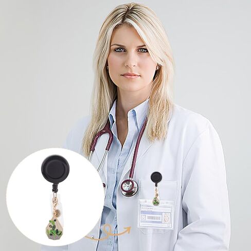 WEBEEDY 16 Styles Potted Plant Badge Reel Charms Cute Enamel Summer Badge Holder Charm with Lobster Claw for ID Card Name Tag Nurses Doctor Teachers Thanksgiving Gift Office Back to School Supplies in Saudi Arabia