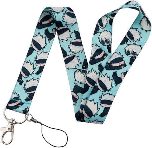 Pinstant Satoru Gojo Jujutsu Kaisen Anime Manga 17.7" Neck Lanyard Keychain Holder ID Badge Mobile Phone Pin Strap in Kuwait