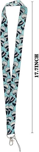 Pinstant Satoru Gojo Jujutsu Kaisen Anime Manga 17.7" Neck Lanyard Keychain Holder ID Badge Mobile Phone Pin Strap in Kuwait