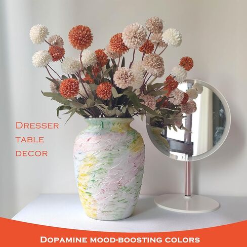 Colorful Decorative Painted Vase - 8.6" Pastel Dopamine Ceramic Flower Vase Home Centerpieces Decor, Unique Vintage Aesthetic Vases for Woman Dresser,Bedroom,Living/Dining Room,Entryway in Saudi Arabia